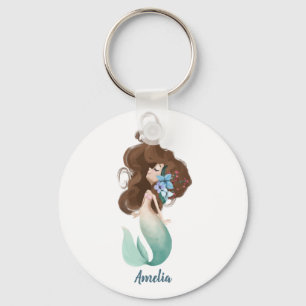 Cute Mermaid Personalized  Sleutelhanger