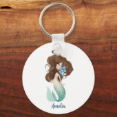 Cute Mermaid Personalized Sleutelhanger (Voorkant)