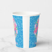 Cute Mermaid Pink Blue Glitter Personated Papieren Bekers (Rechts)