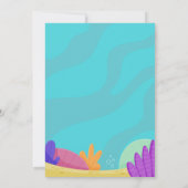 Cute Mermaid Printable Birthday Invitation Kaart (Achterkant)