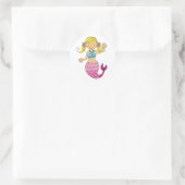 Cute mermaid ronde sticker (Tas)