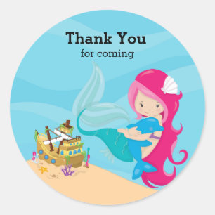 Cute Mermaid Ronde Sticker
