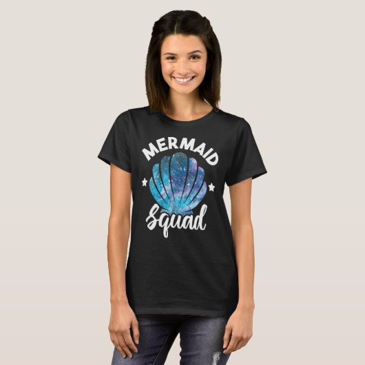 Cute Mermaid Squad Seashell Matching Mermaid Squad T-shirt (Voorkant volledig)