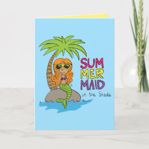 Cute Mermaid Summer Wenskaarten Kaart