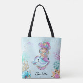 Cute Mermaid under the Zee Canvas tas (Achterkant)