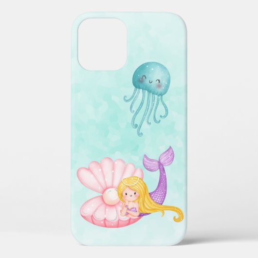 Cute Mermaid under the Zee Waterverf Case-Mate iPhone Case (Achterkant)