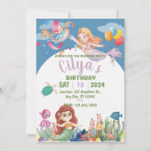 Cute Mermaid Waterverf Kaart (Voorkant)