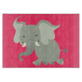 Cute Merry Cartoon Elephant Cutting Board Snijplank (Voorkant)