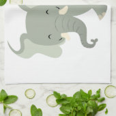 Cute Merry Cartoon Eléphant Serviette de cuisine (Plié)