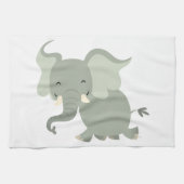 Cute Merry Cartoon Eléphant Serviette de cuisine (Horizontal)