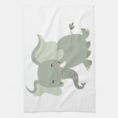 Cute Merry Cartoon Eléphant Serviette de cuisine (Vertical)