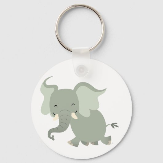 Cute Merry Cartoon Elephant Sleutelhanger (Voorkant)