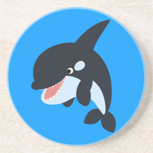 Cute Merry Cartoon Killer Whale Onderzetter