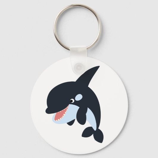 Cute Merry Cartoon Killer Whale Sleutelhanger (Voorkant)