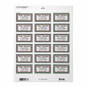 Cute Merry Christmas Houndstooth Address Label (Full Sheet)