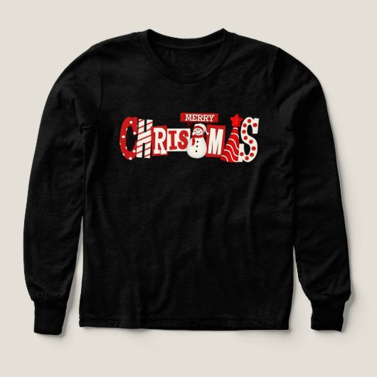 Cute Merry Christmas Snowman Kids Hoodie (Motif recto)