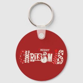 Cute Merry Christmas Snowman Sleutelhanger