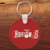 Cute Merry Christmas Snowman  Sleutelhanger (Voorkant)