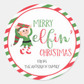 Cute Merry Elf Kerst sticker (Voorkant)