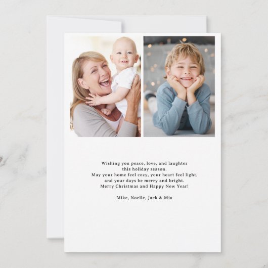 Cute Merry Everything Inclusive 2 photos collage Feestdagenkaart (Achterkant)