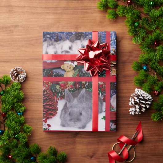 Cute Merry kerst Bunny Rabbit Cadeaupapier (Feestdagen Geschenken)
