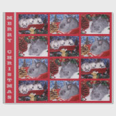 Cute Merry kerst Bunny Rabbit Cadeaupapier (Vlak)