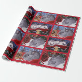 Cute Merry kerst Bunny Rabbit Cadeaupapier (Uitgerold)