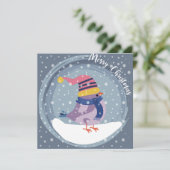 Cute Merry kerst Feestdagenkaart (Staand voorkant)