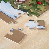 Cute Merry kerst Gingerbrood House Legpuzzel (Zijkant)