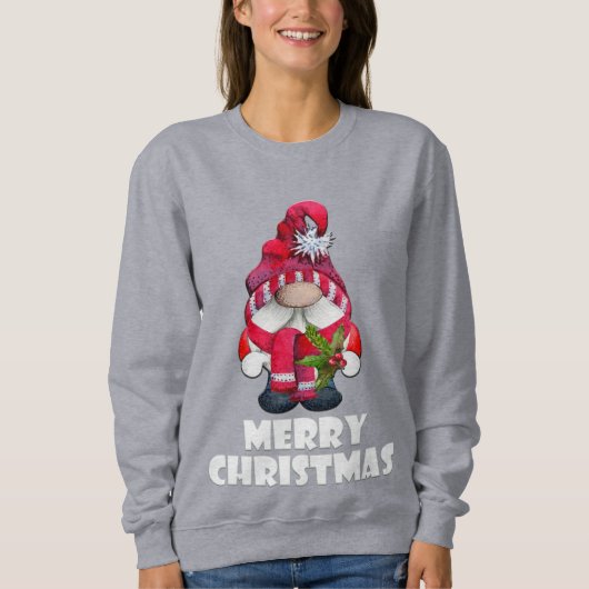 Cute Merry kerst Gnome Sweatshirt (Voorkant)
