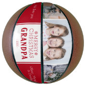 Cute Merry kerst Grandpa 3 Photo Collage Basketbal (Verticaal)