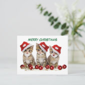 Cute Merry kerst Kittens Feestdagenkaart (Staand voorkant)