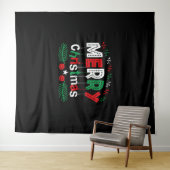 Cute Merry kerst Wandkleed (In Situ (horizontaal))