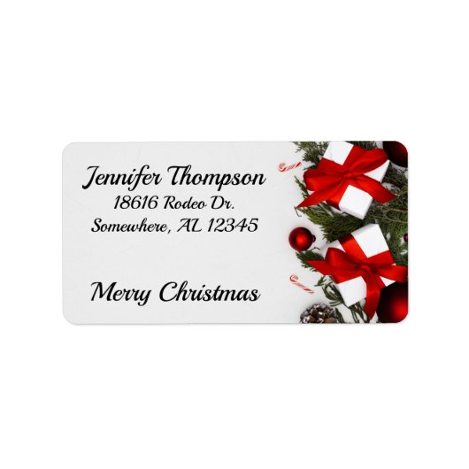 Cute Merry-kerstadres Etiket (Voorkant)