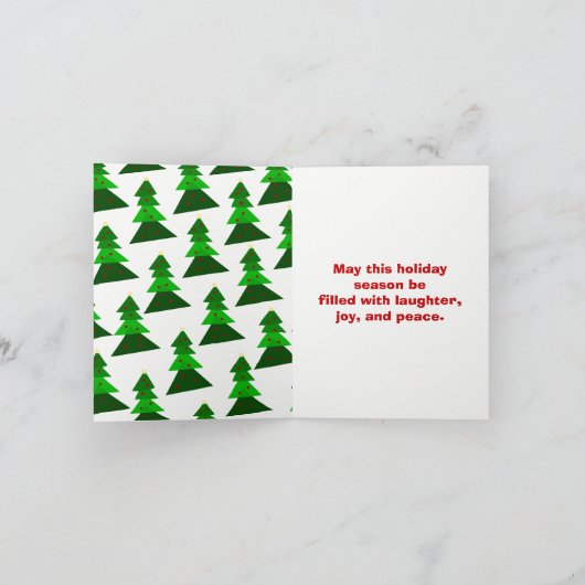 Cute Merry-kerstbomen Voeg je foto toe Feestdagen Kaart (Binnen)