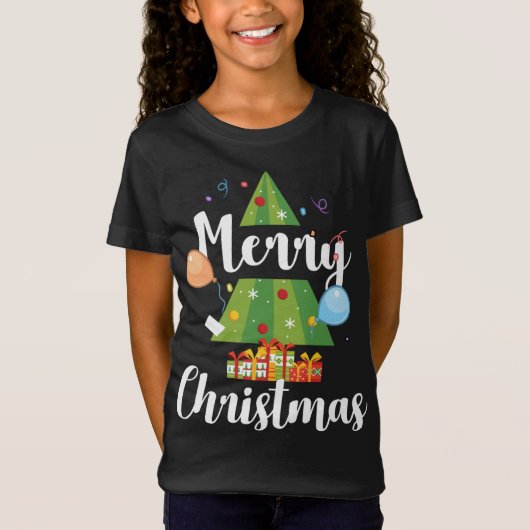Cute Merry kerstboom T-shirt Funny Xmas boom (Voorkant)