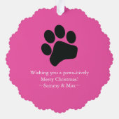 Cute Merry kerstkatten Ornament Kaart (Achterkant)