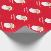 Cute Merry Kerstmis, aangepaste naam Santa Claus R Cadeaupapier (Hoek)