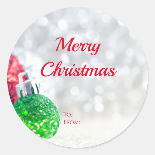 Cute "Merry Kerstmis" cadeautjes Ronde Sticker (Voorkant)