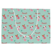 Cute Merry Kerstmis Flamingo Ornaments Groot Cadeauzakje (Achterkant)