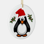 Cute Merry Kerstmis Penguin Santa Hat Ornament (Rechts)