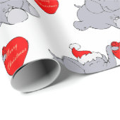 Cute "Merry Kerstmis" Santa Elephant Cadeaupapier (Rol Hoek)