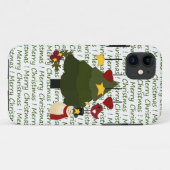 Cute Merry Kerstmis Snowman & Tree iPhone 5 Hoesje (Achterkant (horizontaal))