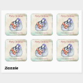 Cute Merry Kerstpinguins Vierkante Sticker (Vel)