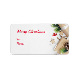 Cute Merry-kerstrectangle-stickers Etiket