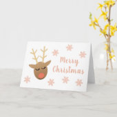 Cute Merry kerstrendierroze Gold Kaart (Gele Bloem)