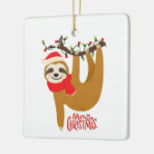 Cute Merry-kerstsleuf Keramisch Ornament (Links)