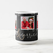 Cute Merry Married Black White eerste kerstkerst Koffiemok (Center)