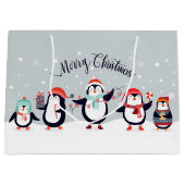 Cute Merry Penguins Groot Cadeauzakje (Voorkant)