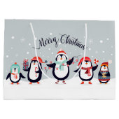 Cute Merry Penguins Groot Cadeauzakje (Achterkant)
